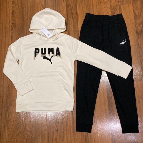 Puma Youth Set Boys Hoodie PANTS Tracksuit 2pc Size L (14-16) XL (18-20) New - Picture 3 of 5